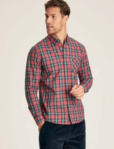 Joules Mens Pure Cotton Poplin Check Oxford Shirt - Red Mix, Red Mix