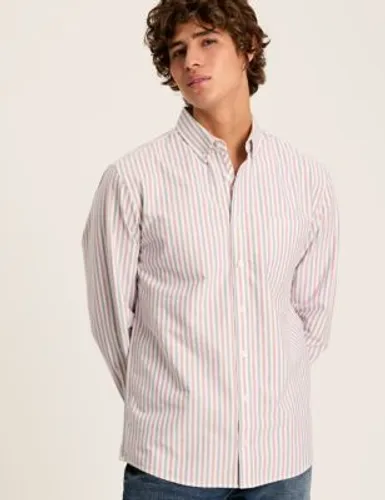 Joules Mens Pure Cotton Striped Oxford Shirt - Red Mix, Red Mix