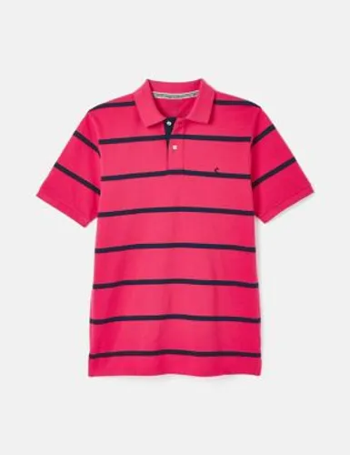 Joules Mens Pure Cotton Striped Polo Shirt - M - Pink Mix, Pink Mix