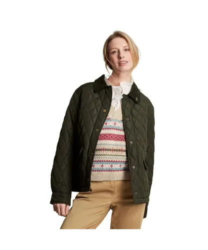 Joules Womens Arlington Quilted Padded Country Coat - Green
