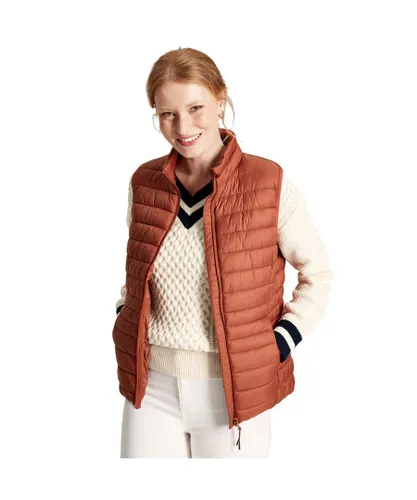 Joules Womens Bramley Padded Quilted Packable Gilet - Brown