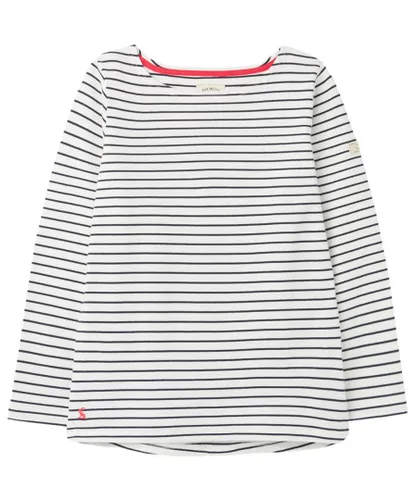 Joules Womens Harbour Long Sleeve Jersey Top - White Cotton