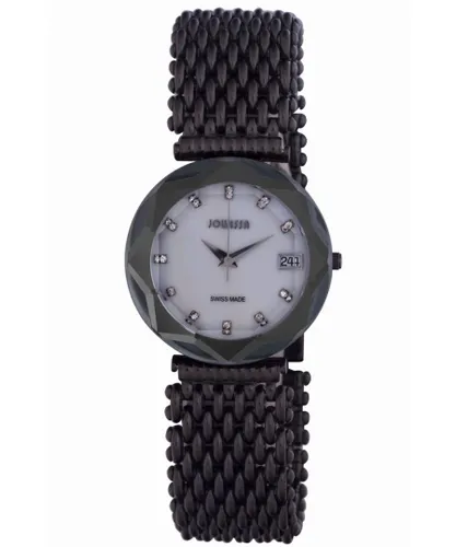 Jowissa Womens : crystal 3 women'smother of pearl watch - Black - One Size