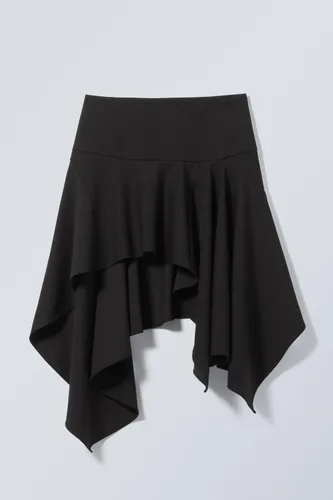 Joy Asymmetric Midi Skirt - Black