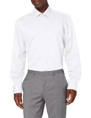 JP 1880 Men's Big & Tall Easy Care Formal Shirt White