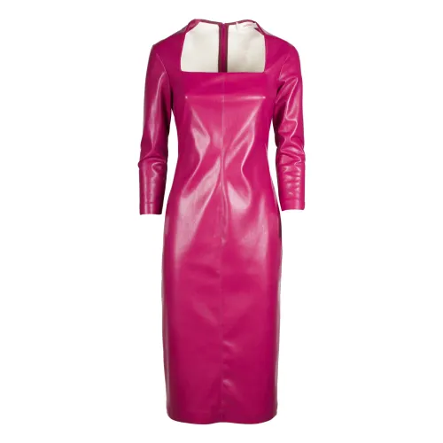 Jucca , Knee-length Faux Leather Dress ,Pink female, Sizes: