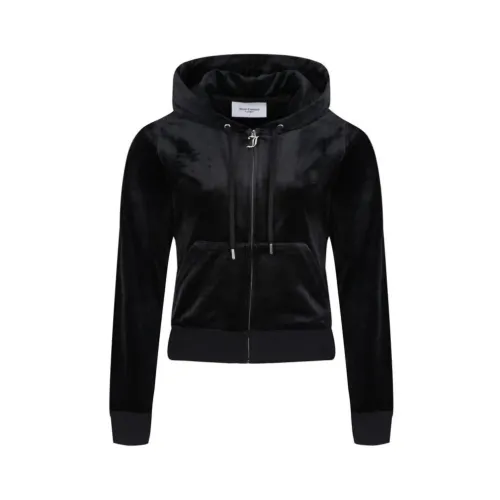 Juicy Couture , Classic Velour Robertson Hoodie ,Black female, Sizes: