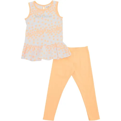 Juicy Couture Girls Daisy Long Frill Top And Leggings Set Bright White