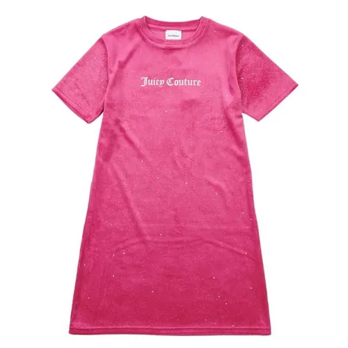 JUICY COUTURE Girls Glitter Velour Dress - Pink