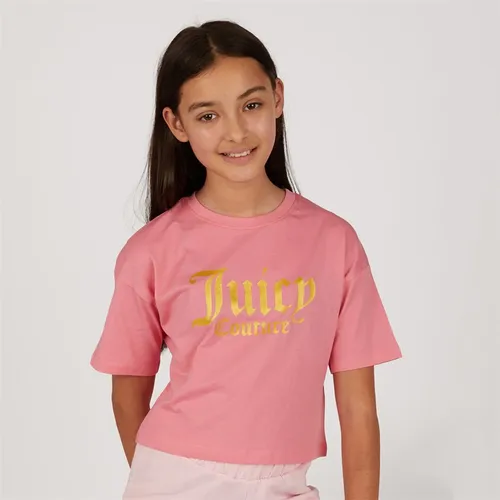 Juicy Couture Girls Oversized Boxy T-Shirt Pink