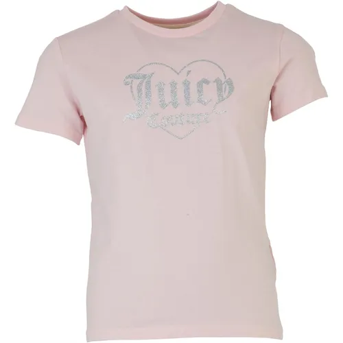 Juicy Couture Girls Print T-Shirt Almond Blossom