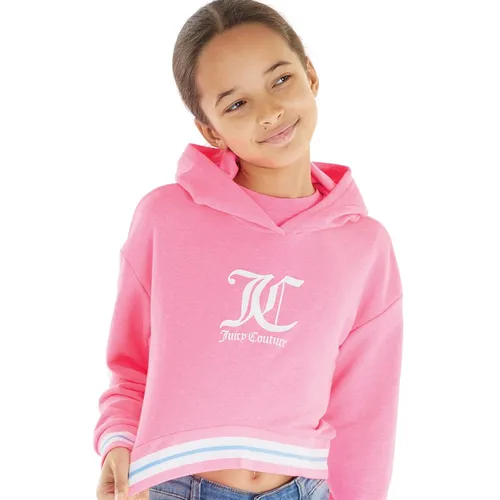 Juicy Couture Girls Rib Tipping Hoodie Summer Neon Pink