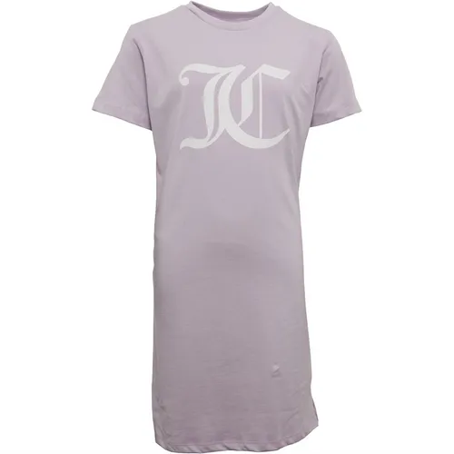 Juicy Couture Girls Short Sleeve T-Shirt Dress Pastel Lilac