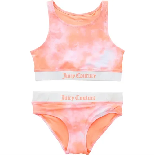 Juicy Couture Girls Tie Dye Swim Set Summer Neon Orange