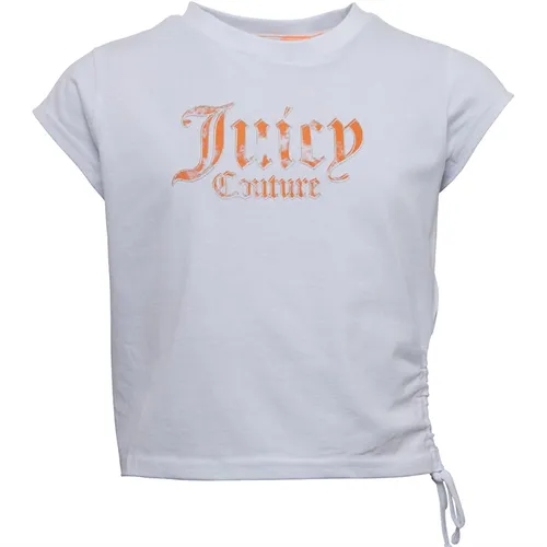 Juicy Couture Girls Tie Side T-Shirt Bright White