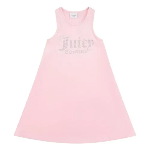 JUICY COUTURE Girls Velour Diamente Dress - Pink