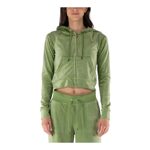 Juicy Couture , Madison Full Zip Sweatshirt ,Green female, Sizes: