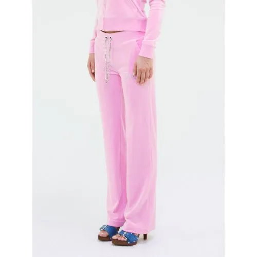 Juicy Couture Womens Begonia Pink Classic Velour Track Pant