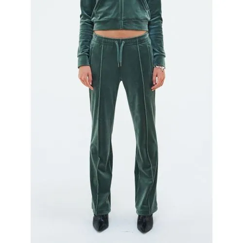Juicy Couture Womens Thyme Diamante Branded Velour Track Pant