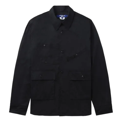 Junya Watanabe , Asymmetric Pocket-Detail Shirt ,Black male, Sizes: