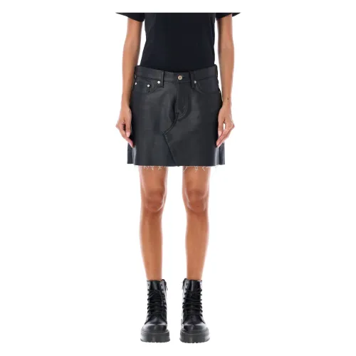 Junya Watanabe , Eco Leather Mini Skirt ,Black female, Sizes: