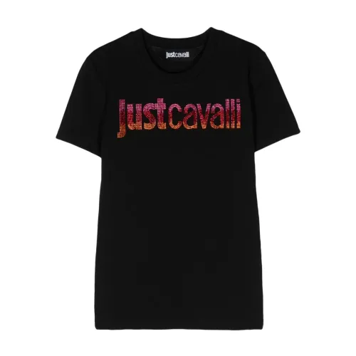 Just Cavalli , Black Logo T-shirt ,Black female, Sizes: