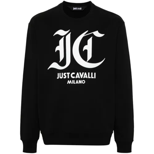 Just Cavalli , Black Sweatshirts for Men ,Black male, Sizes: