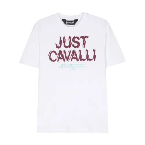 Just Cavalli , White T-Shirts & Polos for Men ,White male, Sizes:
