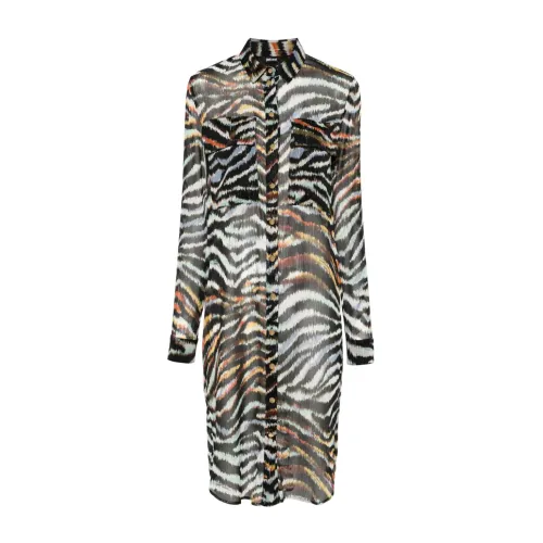 Just Cavalli , Zebra Print Shift Shirt ,Multicolor female, Sizes: