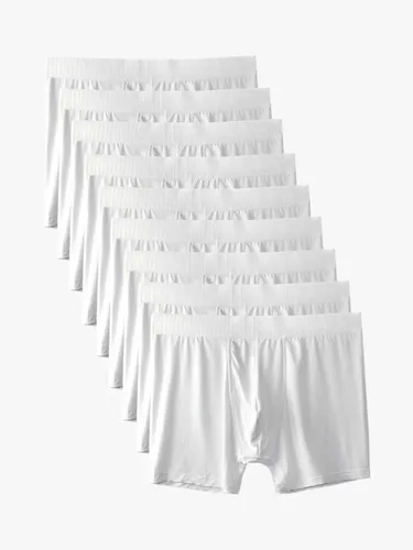 JustWears Pro Boxers, Pack of 9 - White - Male