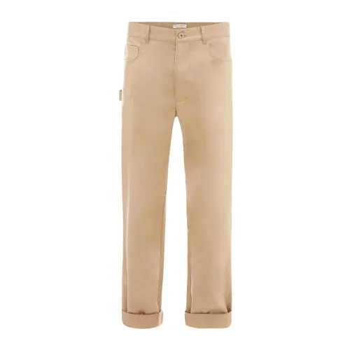 JW Anderson , Beige Straight-Leg Chinos Trousers ,Beige male, Sizes: