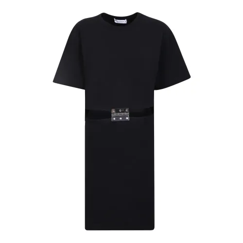 JW Anderson , Black T-Shirt Dress with Cut-Out Detail ,Black female, Sizes: