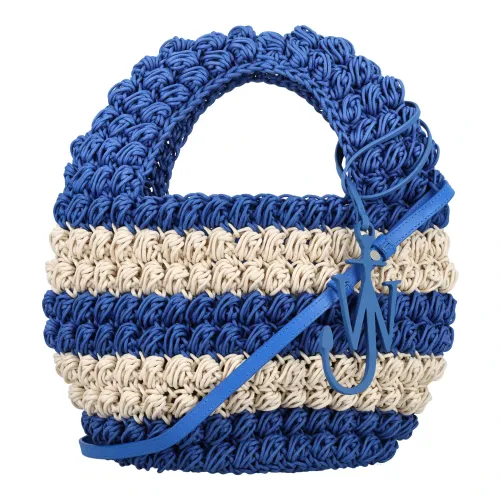 JW Anderson , Blue and White Striped Popcorn Basket Bag ,Multicolor female, Sizes: ONE SIZE