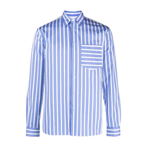 JW Anderson , Blue/White Striped Cotton Shirt ,Blue male, Sizes: