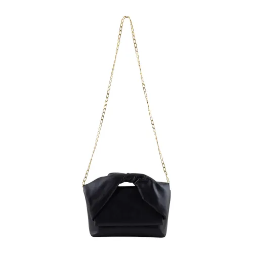 JW Anderson , Chic Top Handle Bag with Detachable Chain ,Black female, Sizes: ONE SIZE
