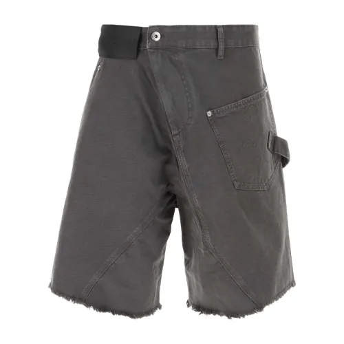 JW Anderson , Dark Grey Denim Bermuda Shorts ,Gray male, Sizes: