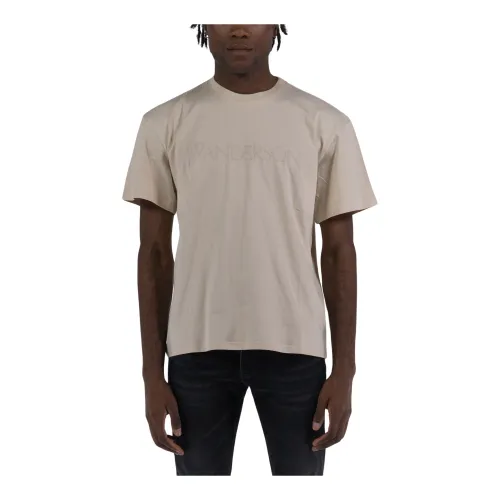 JW Anderson , Embroidered Logo T-Shirt ,Beige male, Sizes: