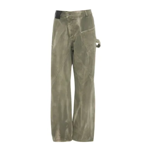 JW Anderson , Green Twisted Workwear Jeans ,Green female, Sizes: