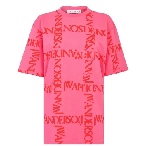 Jw Anderson Logo Grid T-Shirt - Pink