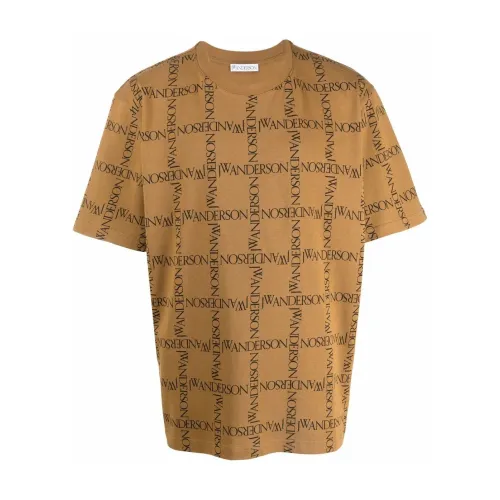 JW Anderson , Logo Oversize T-Shirt ,Brown male, Sizes: