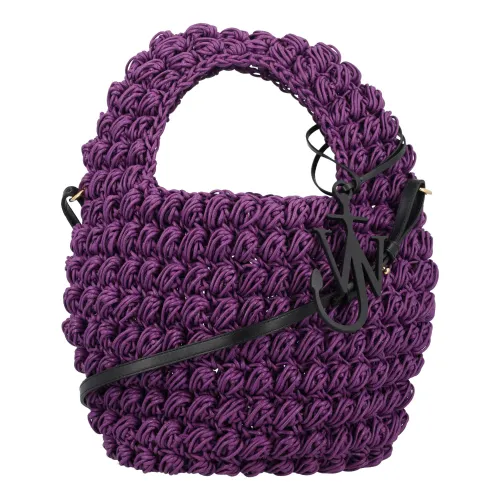 JW Anderson , Purple Knitted Cotton Basket Bag ,Purple female, Sizes: ONE SIZE