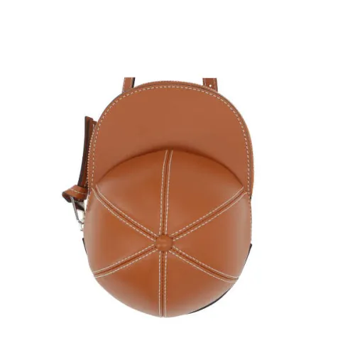 JW Anderson , Smooth Brown Leather Shoulder Bag with Silver Hardware ,Brown male, Sizes: ONE SIZE