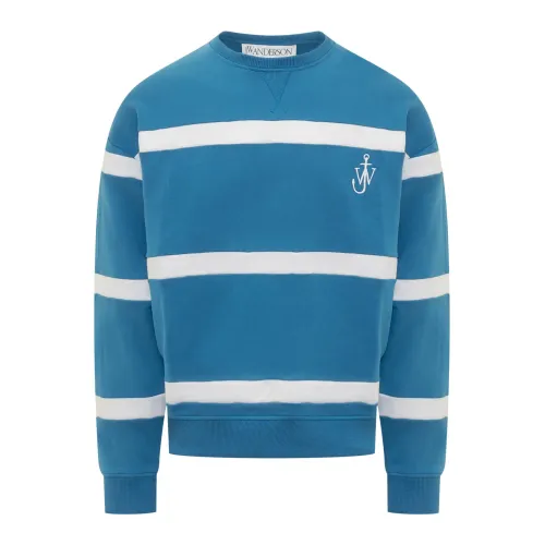 JW Anderson , Stripe Sweatshirt ,Blue male, Sizes: