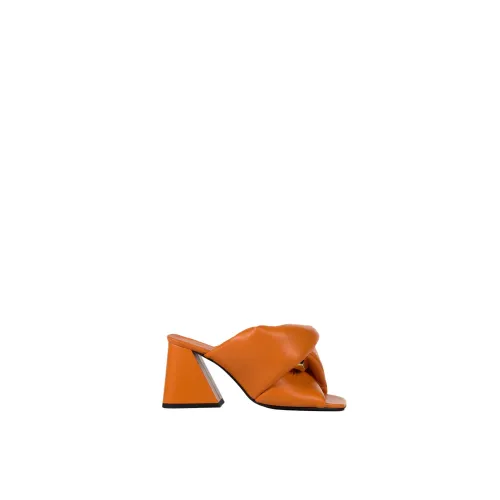 JW Anderson , Twisted Heel Chain Sandals ,Orange female, Sizes: