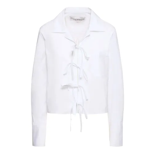 JW Anderson , White Cotton Shirt with Bows ,White female, Sizes: