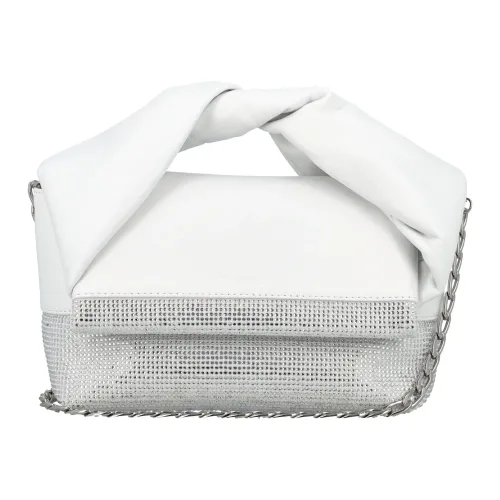 JW Anderson , White Leather Twister Bag with Crystals ,White female, Sizes: ONE SIZE