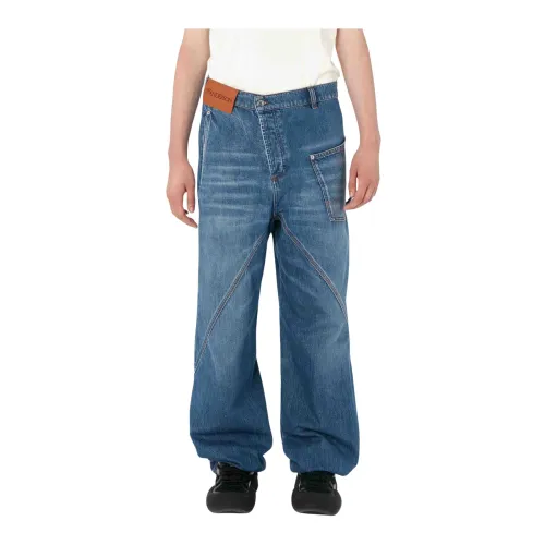 JW Anderson , Wide Leg Workwear Jeans ,Blue female, Sizes:
