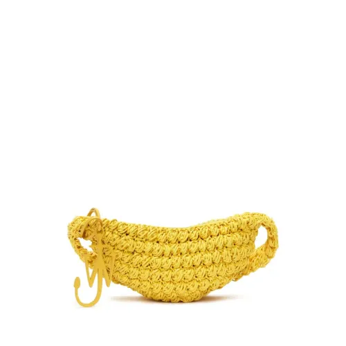 JW Anderson , Yellow Crochet Knit Shoulder Bag ,Yellow female, Sizes: ONE SIZE