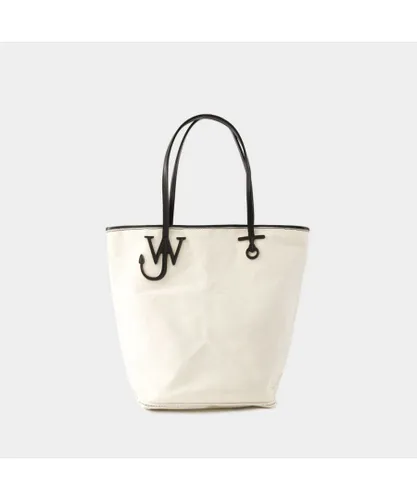 J.W.Anderson Unisex Anchor Tall Tote Bag - J.W. Anderson - Canvas - Ivory/Black - Beige Canvas (archived) - One Size