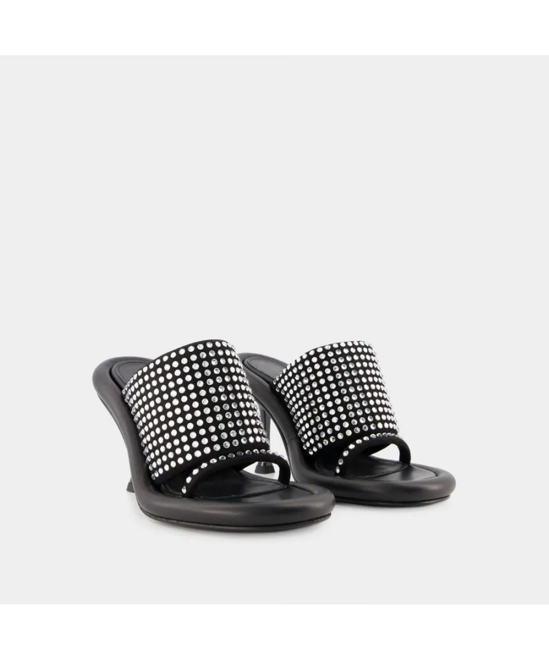 J.W.Anderson Womens Bumper Crystal Mules - J.W. Anderson - Black - Leather
